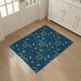 thumbnail image 3 of ODIKA 3'x5' Washable Accent Rug Pet Friendly, Non-Shedding Mat Motifs Ocean Wave Border Motif Seashell Turtle Nautical Compass Playful for Bedside, Nursery Room, 3 of 7