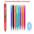 thumbnail image 1 of 0.7mm Magic Erasable Pen Press Gel Pen Set 8 Colors Erasable Refill Rod Gel Ink Stationery Retractable Pens Washable Handle Rod Red-mix 10Pcs, 1 of 6