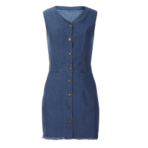 New look top denim button dress