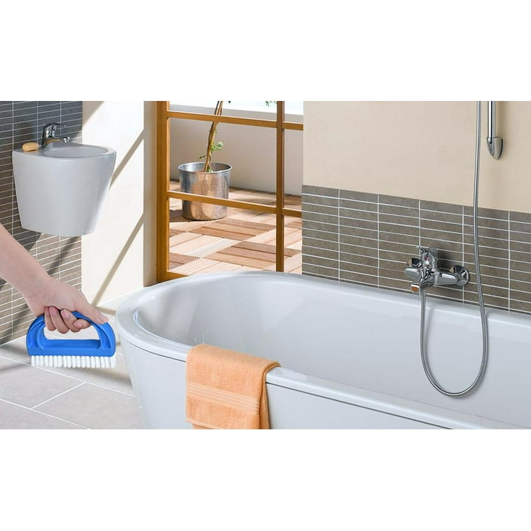 Stiff Bristles Grout Brush Scrubber Cleaning Bathroom Shower Grout Cleaner  Brush for Tile Floors Blue 