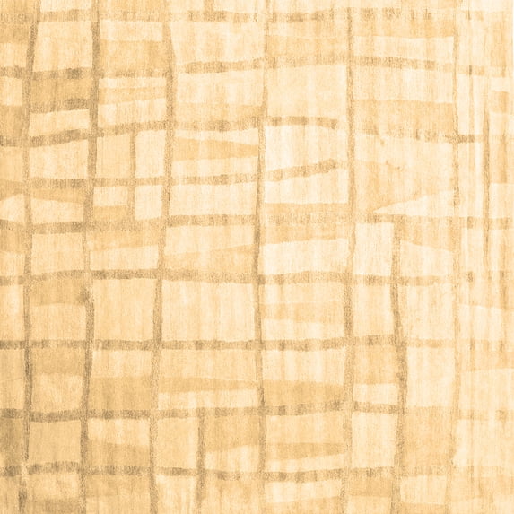 Ahgly Company Indoor Square Abstract Brown Contemporary Area Rugs, 7' Square