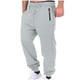 thumbnail image 1 of Ceisia Men Solid Color Loose Casual Pants Elastic Waist Drawstring Sports Gift Work Trousers, 1 of 8