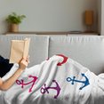 thumbnail image 3 of Anchor Soft Flannel Fleece Throw Blanket, Colorful in Circular Design Nautical Maritime Theme Naval Sailboat Equipment, Cozy Plush for Indoor and Outdoor Use, 70" x 90", Multicolor, by Ambesonne, 3 of 5