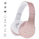 thumbnail image 3 of Auriculares Andoer Over Ear Auriculares inalámbricos BT con micrófono Auriculares de música con cable de 3,5 mm Diadema plegable Ranura para tarjeta TF Radio FM para teléfono móvil PC Laptop (Oro rosa Andoer Auriculares, 3 of 7