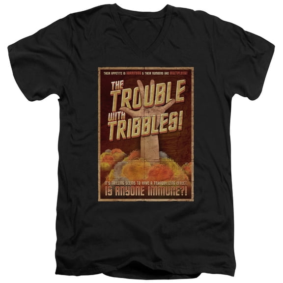 Star Trek - Tribbles: The Movie - Slim Fit V Neck Shirt - XX-Large