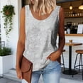 thumbnail image 3 of Women Tops Round Neck Sleeveless Shiny Sequins Vest Commuting Style Soft Stretchy Loose Fit Summer Blouse, 3 of 8