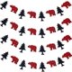 thumbnail image 1 of 4 Piezas Tema de fiesta de leñador Banner Suministros de decoración Buffalo Garland Woodland Animal Camping Banner para fiesta de caza Fiesta de cumpleaños JFHHH pequeña, 1 of 5