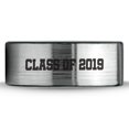 thumbnail image 2 of Tungsten Congrats Grad Class Of 2019 Roman Numerals Engraved Band Ring 8mm Men Women Comfort Fit Brushed Gray Flat Cut Black Polished, 2 of 4