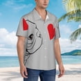 thumbnail image 2 of KLL Men's Hawaiian Shirt Short Sleeve Button Down Beach Shirts-Animal Bulldog1, 2 of 5