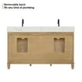 thumbnail image 6 of Solana 60" Wood Vanity in Weathered Fir Calacatta White Quartz Top no Mirror, 6 of 14