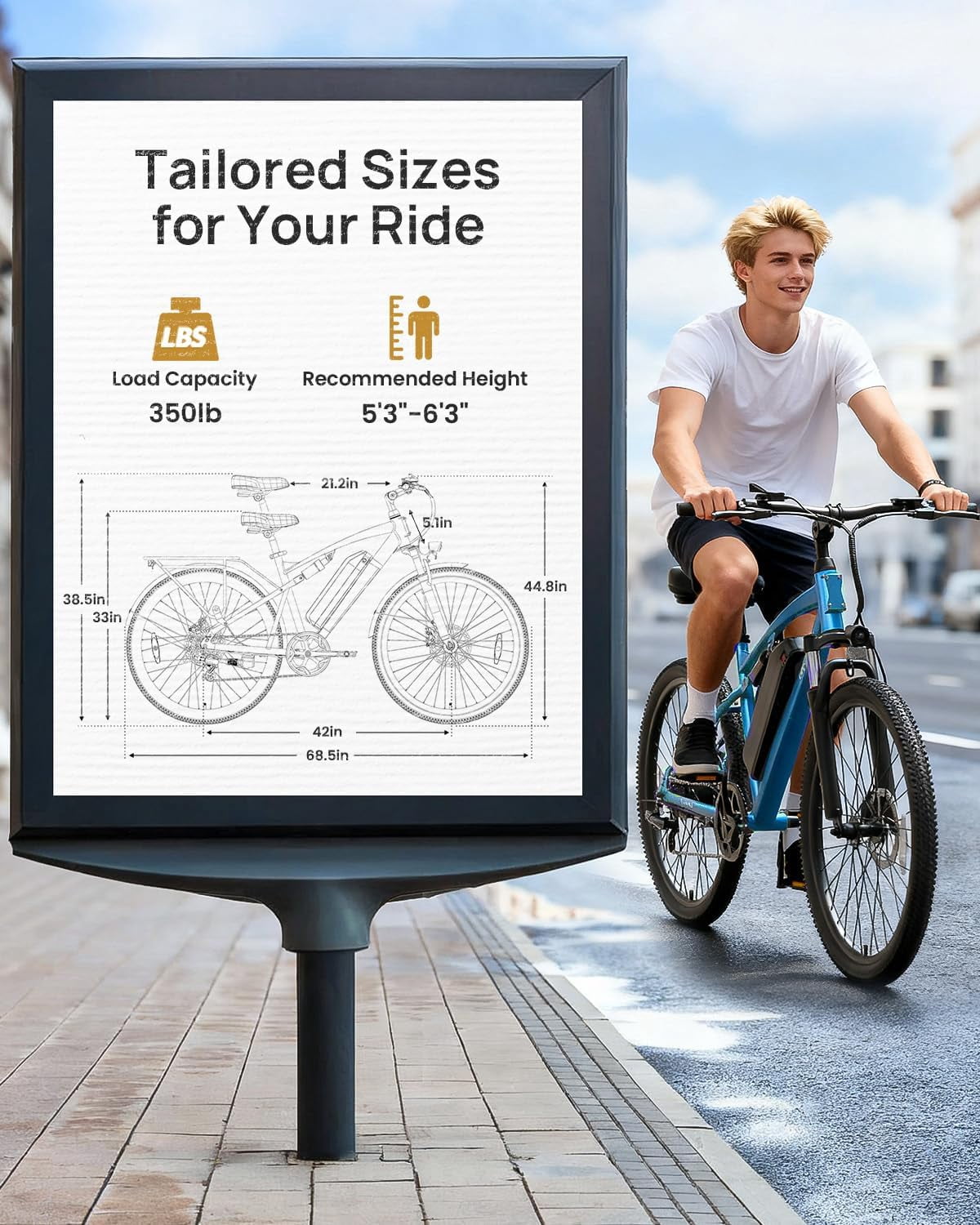 26" Electric Bikes for Adults 1000W Peak Motor up to 70 Miles Range 28 mph Max Speed Full Suspension Ebike 36V 13.5AH Removable Battery E-Mountain Bikes 7 Speed, Adjustable Handlebar, UL2849 by SGS