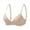 Beige, variant on QASIEATN Solid Color Plunge Bras for Women Spaghetti Strap Wireless Demi Cup Bras Women's Underwear