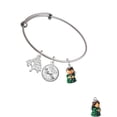 thumbnail image 2 of Delight Jewelry Resin Green Angel Holding Candy Cane Silvertone Let Things Go Tree Charm Bangle Bracelet, 2 of 4