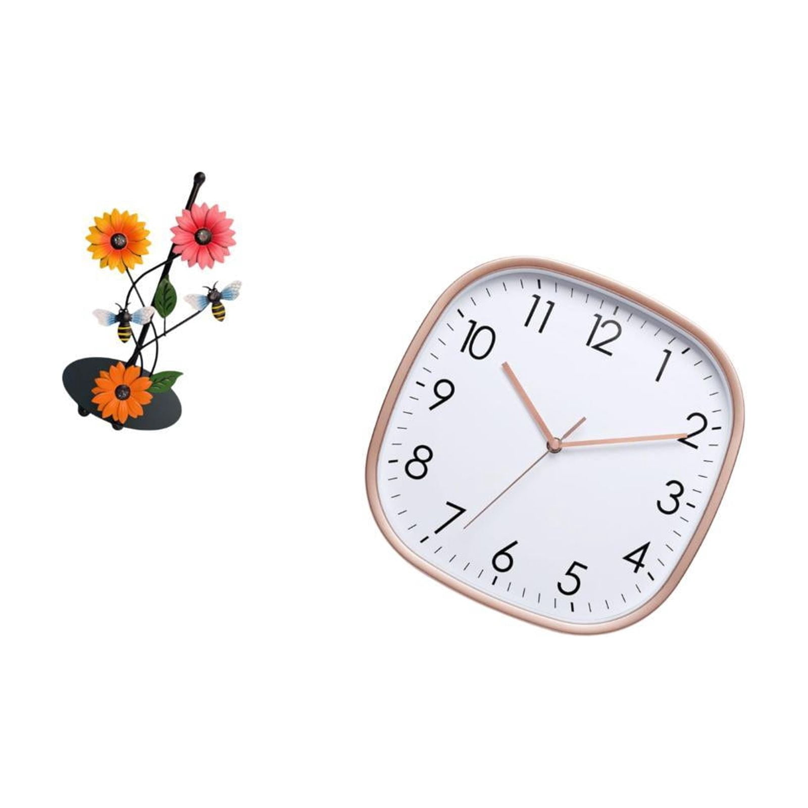Fiocias Toilet Paper Holder Iron Paper Towel Holder Countertop Kitchen Roll Holder Standing Digital Wall Clock Removable Antirust Quiet Non Ticking Sweep Move