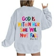 thumbnail image 2 of SwiftWear Oversized Letter Print Sweatshirts for Women Long Sleeve Crew Neck Tops Loose Fit Casual Pullover Shirts Hoodie 2XL, 2 of 4
