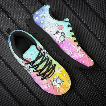 

Cartoon Nurse Pattern Sport Jogging Running Shoes For Women Flat Casual Shoes Lace Up Air Mesh Ladies Sneakers Zapatillas Mujer