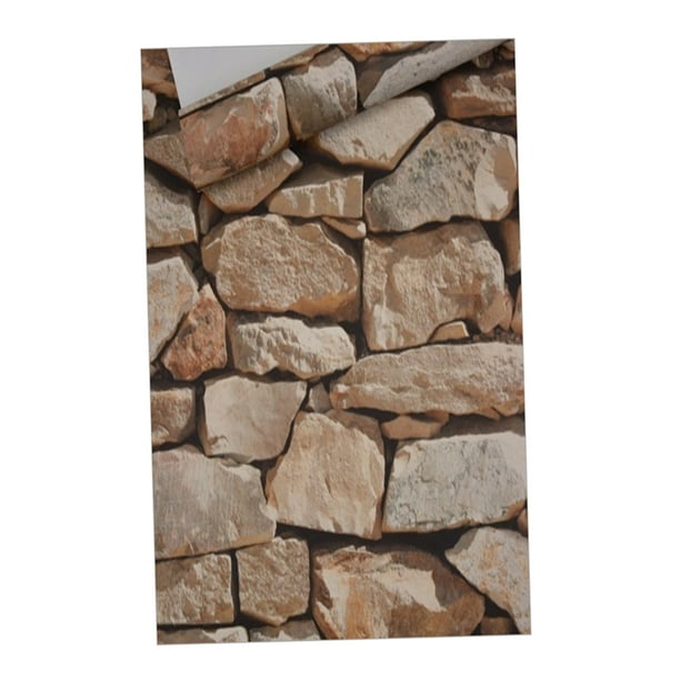 Pegatinas de papel de pared de piedra retro 3D desgastadas, papel de cubierta, calcomanía de pared Club B si