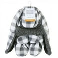 thumbnail image 2 of Hudson Baby Unisex Baby Trapper Hat, Mitten and Bootie Set, Charcoal White Plaid, 18-24 Months, 2 of 6