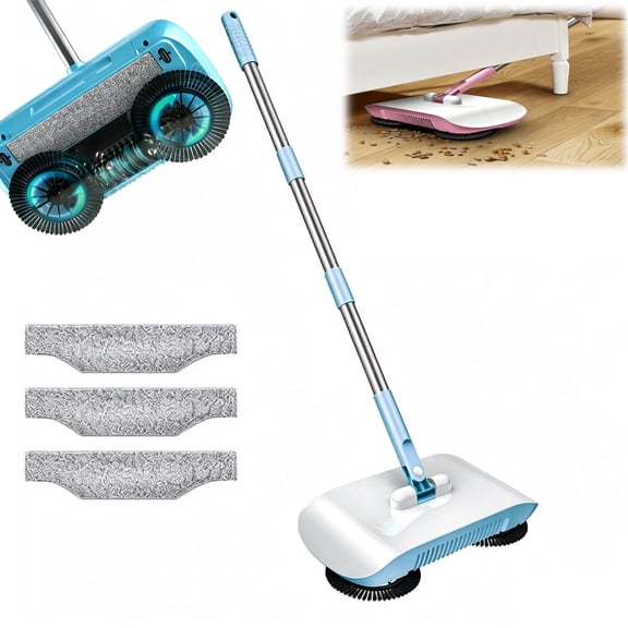 Smart Robot Vacuum Cleaner with Mop & Broom, Manual Push Floor Sweeper, Quiet Operation, Non Electric Hard Floor Sweeper for Home Kitchen Office