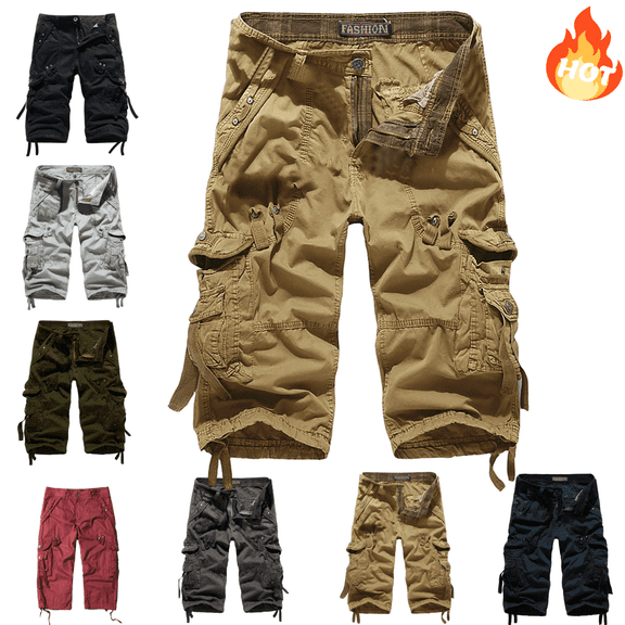 Mifsaly Mens Shorts Cargo Dressy Casual Outdoor Hiking Shorts Plus Size Workout Camping Short Pant with Pockets Fashion Summer Outfits XXXL