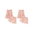 thumbnail image 2 of BemeyourBBs Toddler Baby Girl Summer Outfits Cute Daisy Dot Print Two Bowknot Sleeveless Tank Tops Ruffle Elastic Waist Shorts Set 2Pcs Summer Clothes, 2 of 9