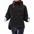 thumbnail image 3 of Womens Oversized Puffer Jacket Quilted Dolman Hoodies Pullover Long Sleeve Warm Tops Coat Black XXXL, 3 of 7