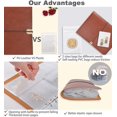 thumbnail image 3 of Organizador de joyas, libro de almacenamiento de joyas con bolsillos, álbum de viaje plegable para aretes, folleto de soporte de accesorios de cuero de PU para pulseras, collares y anillos (64 rejill, 3 of 5