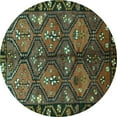 thumbnail image 1 of Ahgly Company Machine Washable Indoor Round Persian Turquoise Blue Traditional Area Rugs, 5' Round, 1 of 4