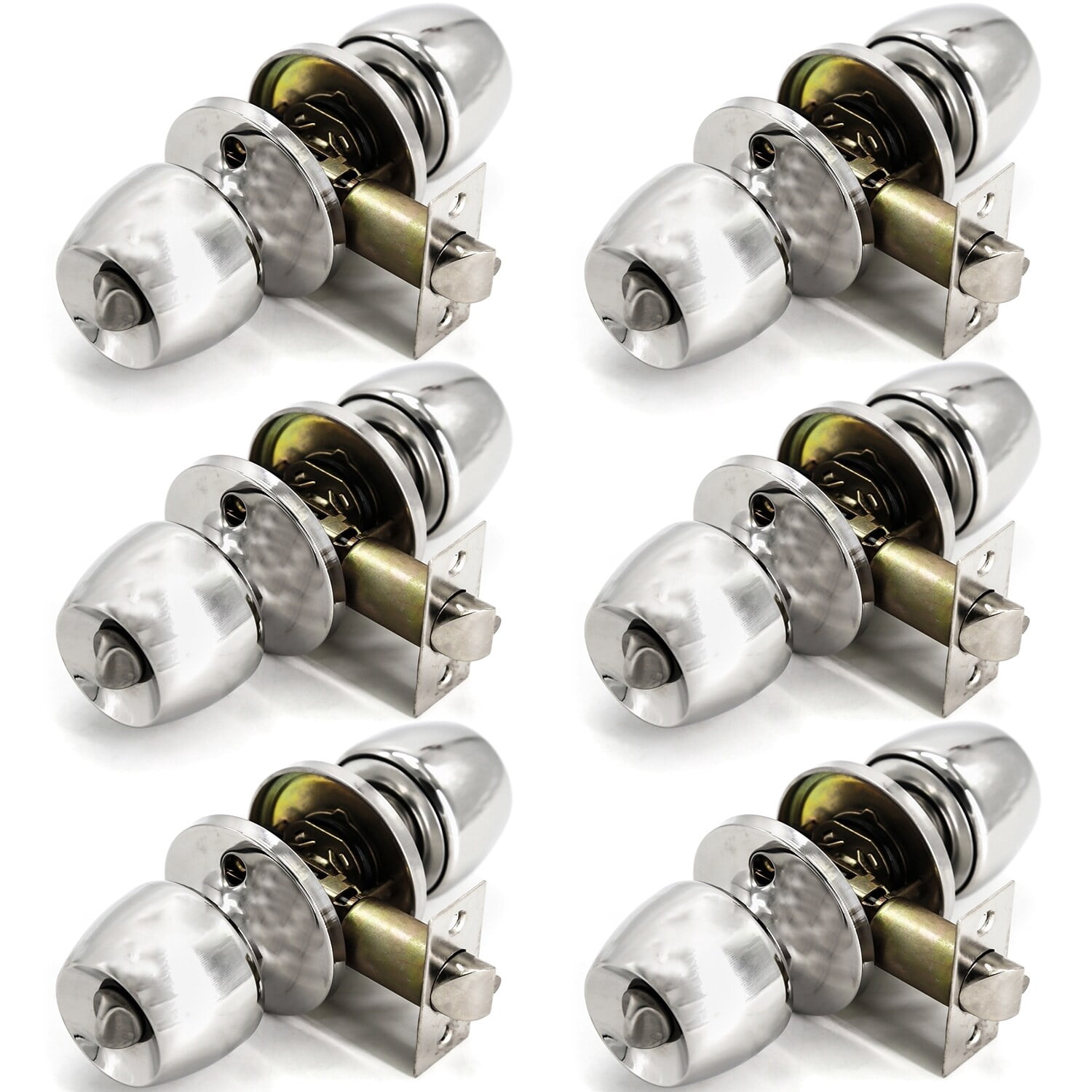6 Pack Door Knob and Lock Set Versa Privacy by Villar Home Designs Bronze