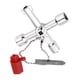 thumbnail image 1 of HERRAMIENTE DE LLAVE CRUZADA Multifuncional de 4 - Llave de Válvula de Aleación de Zinc para electricistas y Fontaneros - Resistente a la Oxidació, 1 of 7