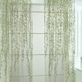 thumbnail image 3 of Green Sheer Curtains 102 Inches Long 2 Panels Set for Bedroom Living Room, Soft Airy Light Filtering Modern Solid Rod Pocket Drapes Window Treatments, Green, Each 40" W x 102" L, 3 of 10