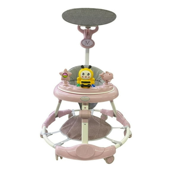 Andadera Para Bebé Babytek Abejita Llanta Gel Toldo Rosa
