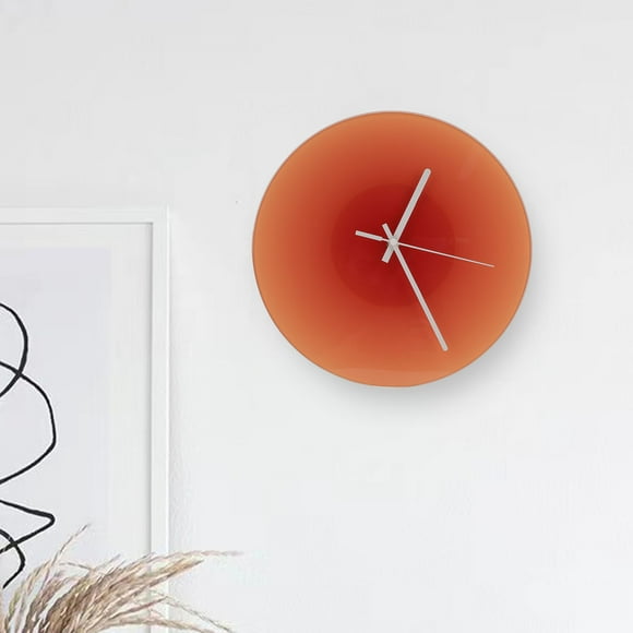12 Inch Sunset Clock Non Ticking, Minimalist Glass Wall Clock Silent, Modern Sun Clock Wall Decor for Home Office Living Room Bedroom
