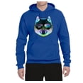 thumbnail image 2 of Wild Bobby, Funny Wolf on Sunglasses, Animal Lover, Unisex Graphic Hoodie Sweatshirt, Royal, X-Large, 2 of 3
