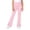 02# Pink, variant on Girls Flare Pants High Waisted School Uniform Pant Bell Bottom Leggings with Hidden Pockets Hot Pink 14-15 years