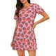 thumbnail image 1 of Fotbe Strawberry Bata de Dormir para Mujer con Estampado, Camisón de Algodón de Manga Corta, Ropa de Dormir Casual, 1 of 6