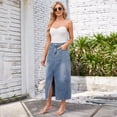 thumbnail image 6 of WOLLED Women's Denim Cargo Skirt Casual Semi-Elastic Denim Cargo Casual Skirt S-2XL, 6 of 9