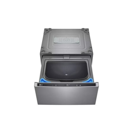 LG - SideKick 1.0 Cu. Ft. High-Efficiency Smart Top Load Pedestal Washer - Graphite Steel