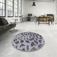 thumbnail image 3 of Ahgly Company Indoor Round Abstract Blue Gray Abstract Area Rugs, 8' Round, 3 of 6
