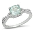thumbnail image 1 of Dazzlingrock Collection 14K 7 MM Cushion Aquamarine & Round Diamond Ladies Swirl Engagement Ring, White Gold, Size 7, 1 of 1