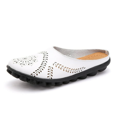 

Sunvit Women s Flat Sandals- Casual Open Toe Retro Summer Slide Sandals #864 White