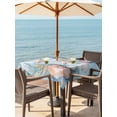 thumbnail image 4 of Square Outdoor Tablecloth with Umbrella Hole Coastal Beach Outside Table Cloth Waterproof Patio Table Cover Summer Starfish Nautical Shell Ocean Zipper Tablecloths for Picnic Party Camping 60x60 Inch, 4 of 8