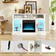 thumbnail image 6 of Giantex TV Stand w/ Electric Fireplace, Rustic Media Entertainment Center w/Adjustable Shelves, White, 6 of 7