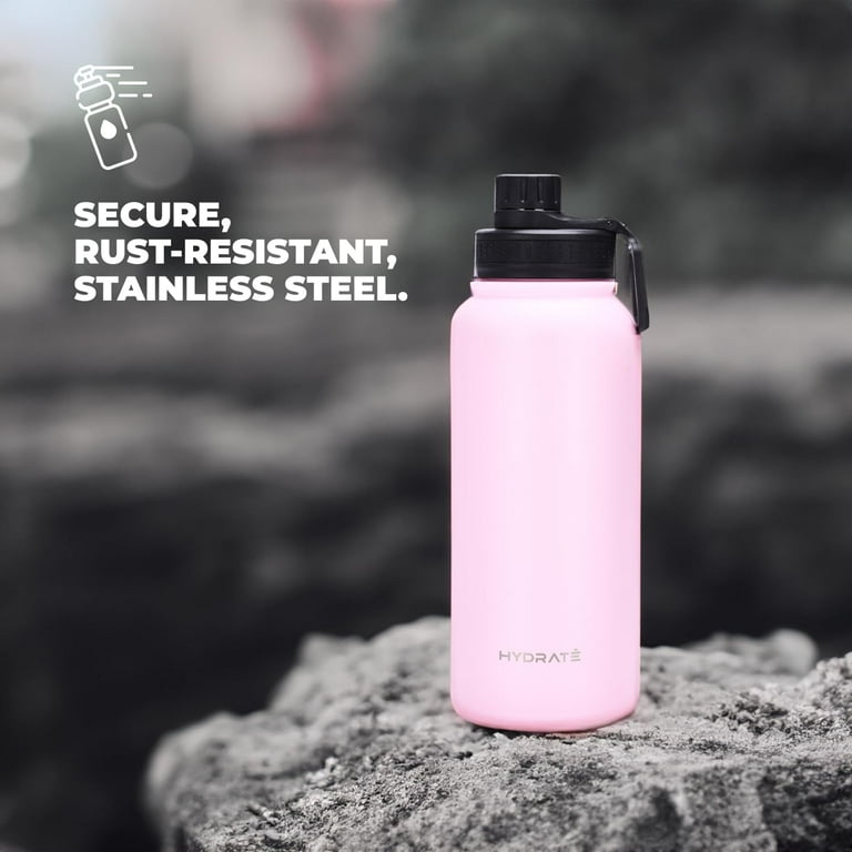 HYDRATE Water Bottle Insulated - Stainless Steel 34oz Water