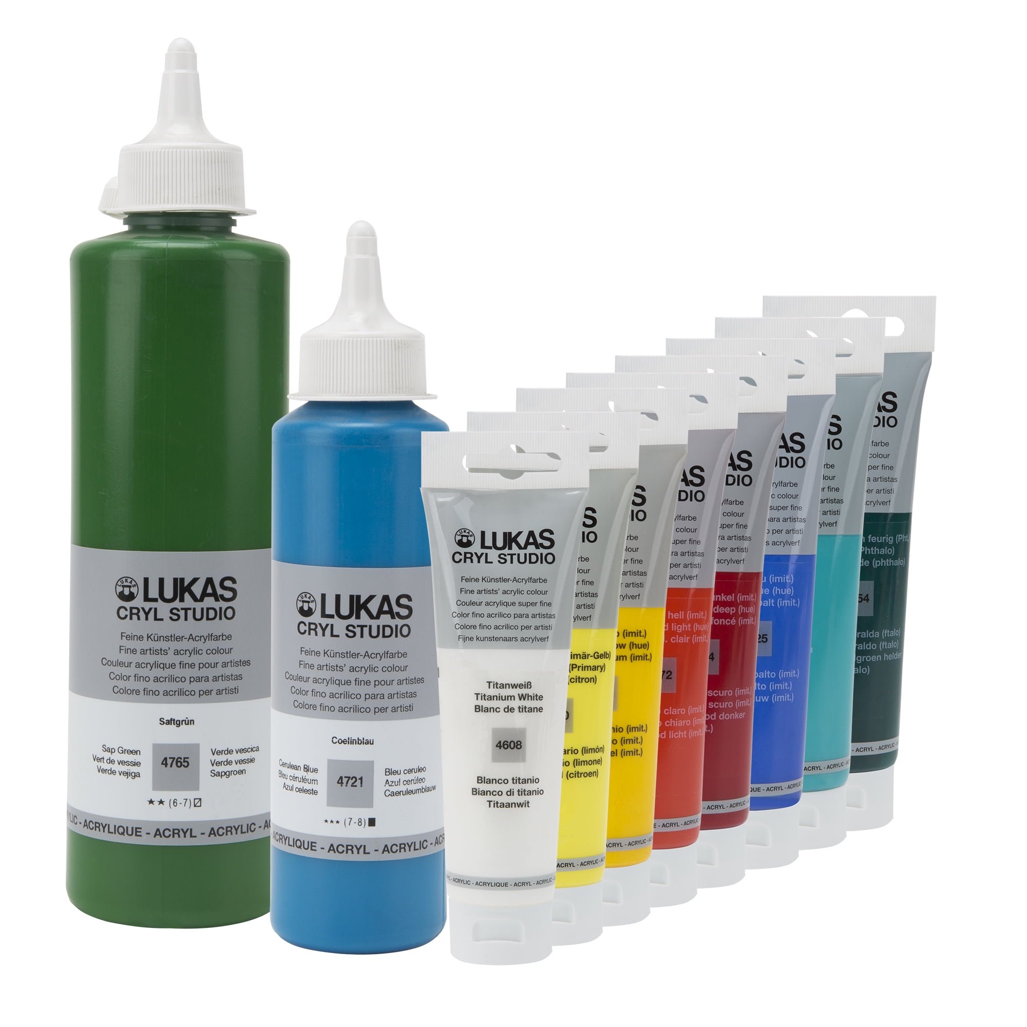 Lukas CRYL Studio Artist Acrylic Paint - Fast Drying Medium-Viscosity Acrylic Paint for Canvas, Artists, Projects, & More! - [Brown Ochre - 500 ml Bottle]