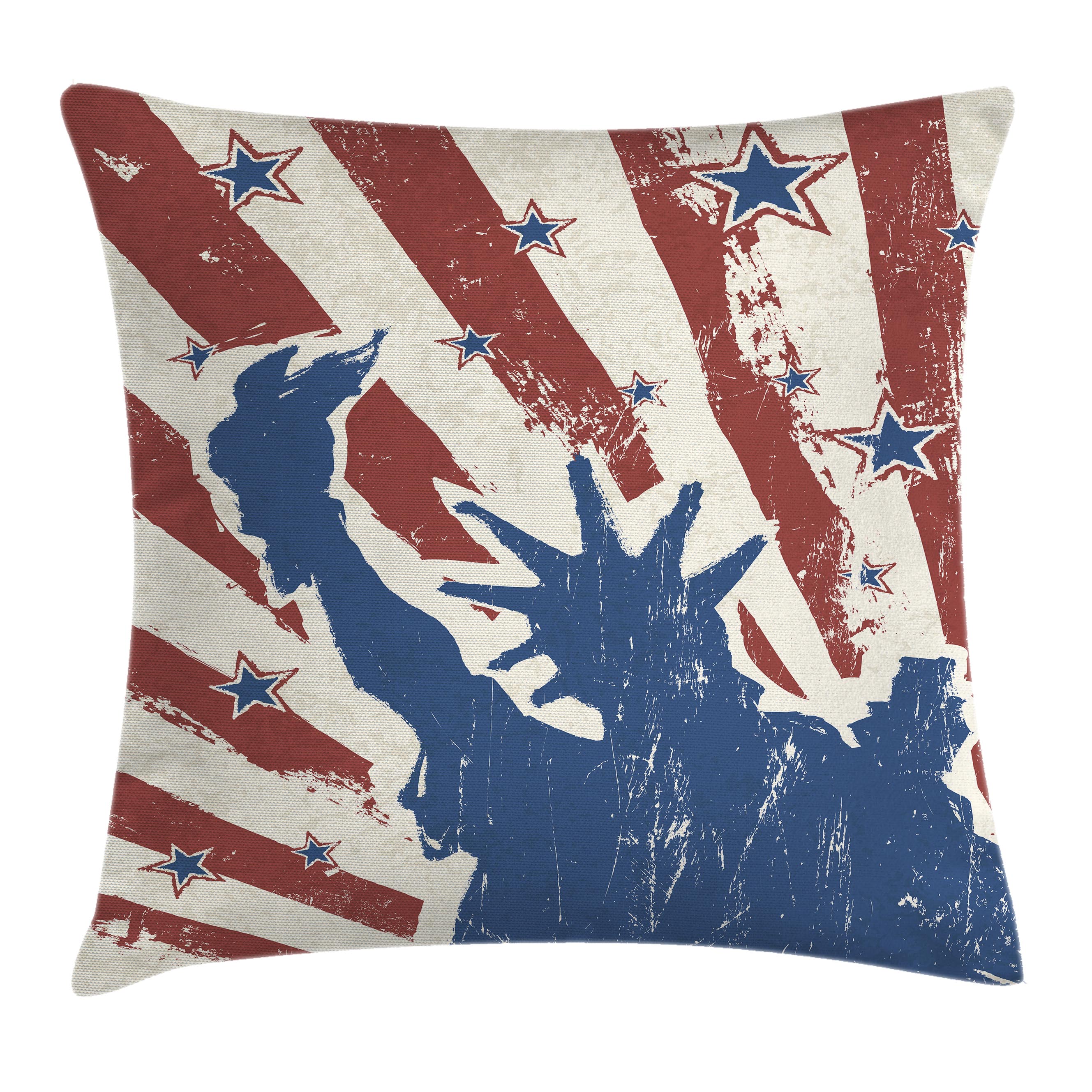 4th of July Decor Throw Pillow Cushion Cover, Retro Pop Art Style