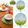 thumbnail image 3 of GZHJMY Easter Cute Bunny Trivet Pot Holder, Round Woven Potholders Set 2PCS-Braided - Coasters - Table Mats 307 for Kitchen Pans Bowl Teapot, 3 of 7
