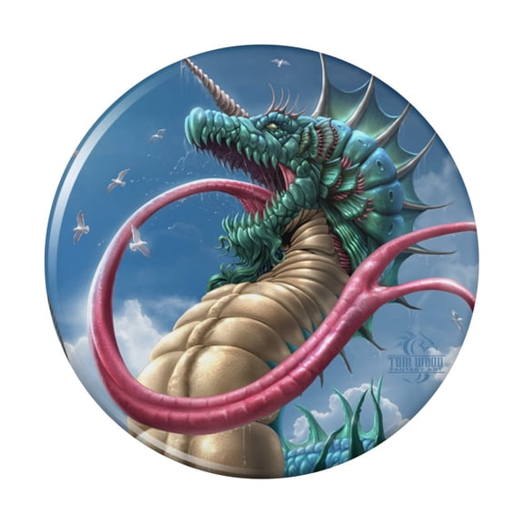 Leviathon Sea Serpent Ocean Dragon Monster Fantasy Pinback Button Pin