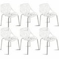 thumbnail image 1 of Costway Set of 6 Birch Sapling Plastic Dining Side Chairs Stackable Accent Armless White, 1 of 10