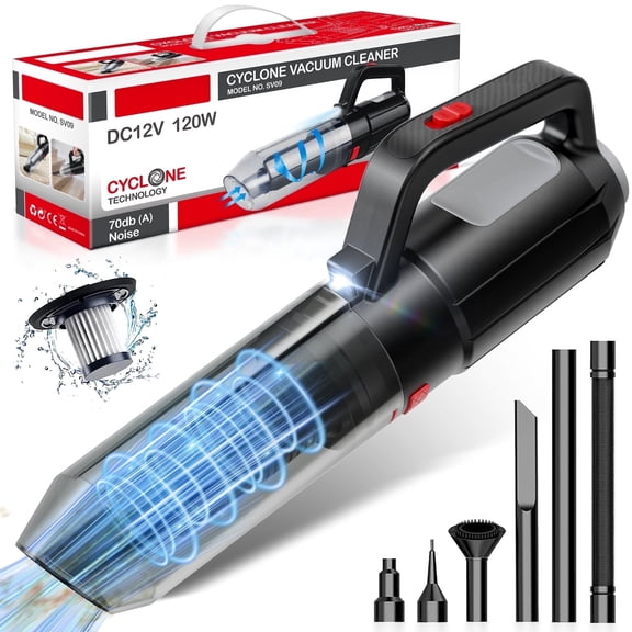 Cordless Handheld Vacuum Cleaner, Portable Car Vacuum Cleaner 3 in 1 Cordless Vacuum Air Blower and Hand Pump with LED Light for Home Car Pet Hair